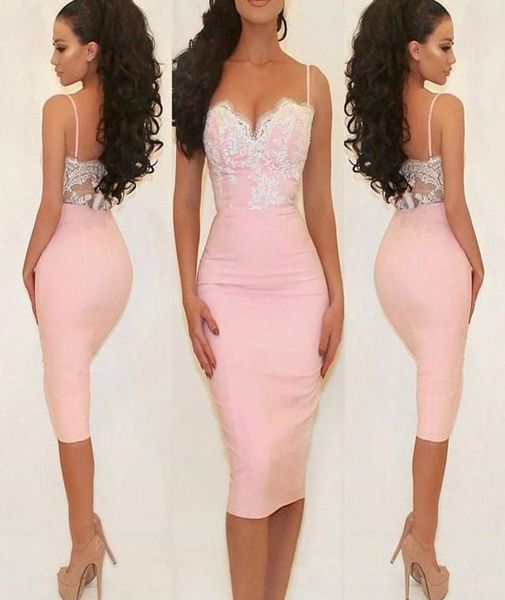 white lace applique and pink mermaid cocktail dresses 2019 spaghetti sweetheart zipper back short prom party gowns5616919, Black
white lace applique and pink mermaid cocktail dresses 2019 spaghetti sweetheart zipper back short prom party gowns5616919, Black