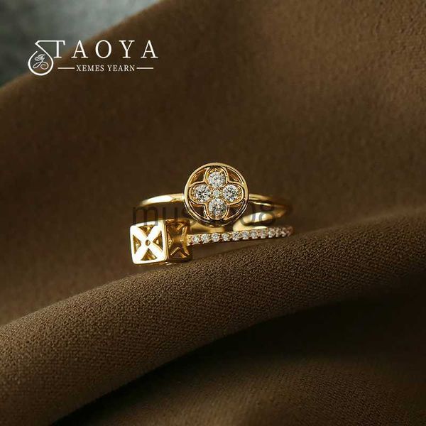 band rings 2023 classic design double layer flower shape gold color open ring luxury accessories for korean fashion jewelry girls' fing, Silver
band rings 2023 classic design double layer flower shape gold color open ring luxury accessories for korean fashion jewelry girls' fing, Silver
