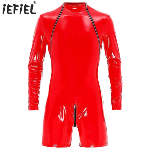 set mens lingerie zipper crotch long sleeve jumpsuit wet look patent leather bodysuit clubwear pole dance performance rave costume 230817, Red;black
set mens lingerie zipper crotch long sleeve jumpsuit wet look patent leather bodysuit clubwear pole dance performance rave costume 230817, Red;black