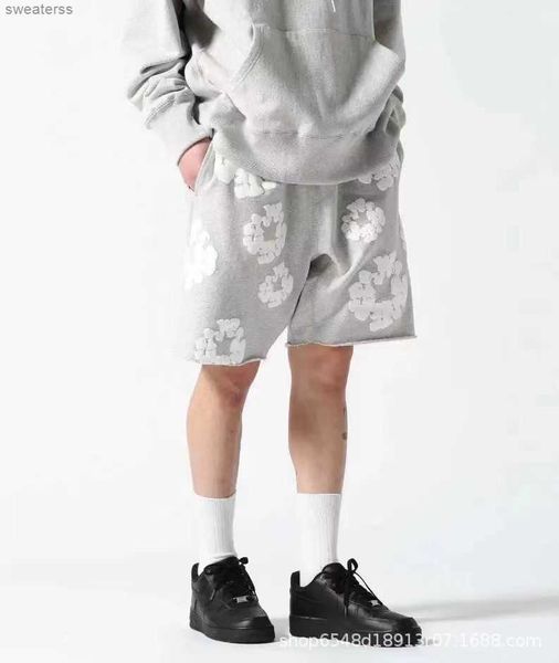 co branded denim shoes meichao kapok foam printed shorts, White;black