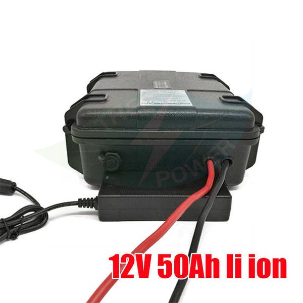 Image of Rechargeable lithium battery pack 12v 50ah li ion cell for ebike scooter + 5A charger