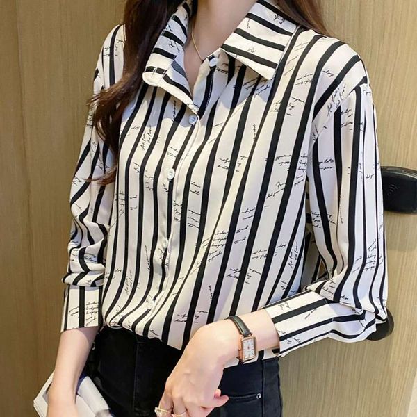 striped chiffon shirts womens summer spring and autumn short style western top, White
striped chiffon shirts womens summer spring and autumn short style western top, White