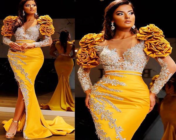 2021 plus size arabic aso ebi yellow luxurious mermaid prom dresses lace crystals sheer neck evening formal party second reception6093687, Black
2021 plus size arabic aso ebi yellow luxurious mermaid prom dresses lace crystals sheer neck evening formal party second reception6093687, Black