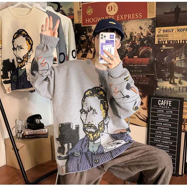 men's sweaters van gogh sweater men fashion streetwear long sleeve korean gengar clothing human kapita brand oversized y2k women knit p, White;black
men's sweaters van gogh sweater men fashion streetwear long sleeve korean gengar clothing human kapita brand oversized y2k women knit p, White;black