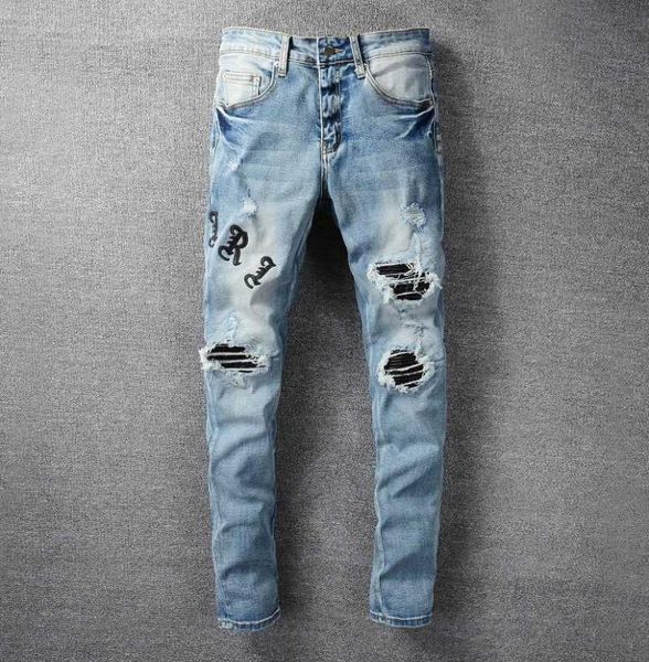 men039s jeans amri ripped pants fashion hip hop blue letter printing good version high street youth slim fit denim elastic l40s9196616
men039s jeans amri ripped pants fashion hip hop blue letter printing good version high street youth slim fit denim elastic l40s9196616