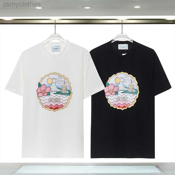 men's t-shirts good quality blakc white casablanca fashion tees real tag lotus print t-shirt casual t shirt mens clothing, White;black
men's t-shirts good quality blakc white casablanca fashion tees real tag lotus print t-shirt casual t shirt mens clothing, White;black