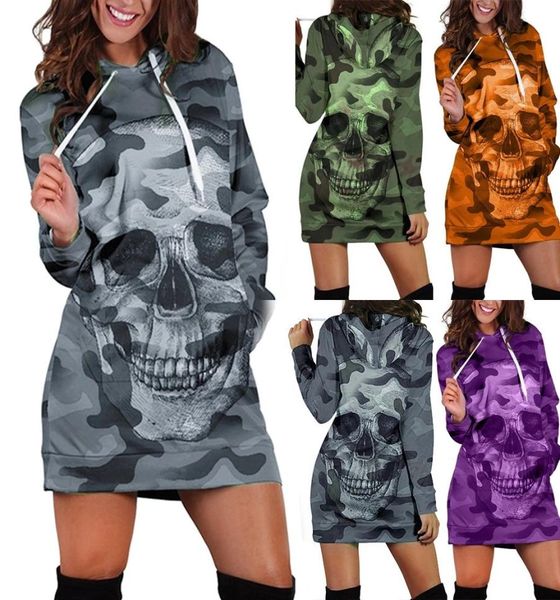 women dress long sleeve casual hooded camouflag skull print mini dress autumn and winter casual fashion style dress1883082, Black
women dress long sleeve casual hooded camouflag skull print mini dress autumn and winter casual fashion style dress1883082, Black