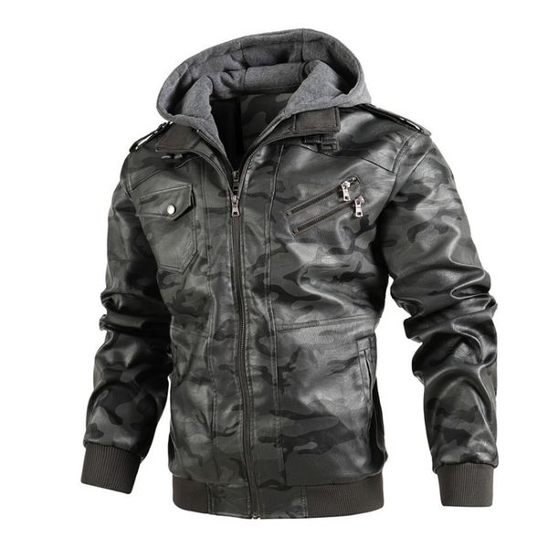 men's jackets autumn winter hooded leather jacket camouflage casual turn- down collar zipper pu coat jacket male street racing biker ou, Black;brown
men's jackets autumn winter hooded leather jacket camouflage casual turn- down collar zipper pu coat jacket male street racing biker ou, Black;brown