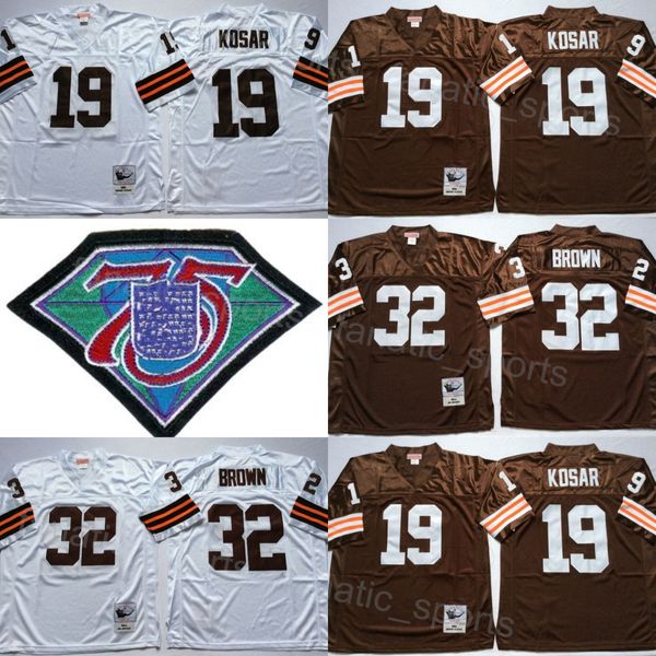 high 32 jim brown vintage football jerseys 19 bernie kosar 1964 1986 retro 75th anniversary embroidery and sewing for sport fans uniform pur, Black
high 32 jim brown vintage football jerseys 19 bernie kosar 1964 1986 retro 75th anniversary embroidery and sewing for sport fans uniform pur, Black