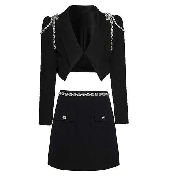 two piece dress skirt blazer jacket suits women diamond chain short jacket skirt black two piece blazer set 230816, White
two piece dress skirt blazer jacket suits women diamond chain short jacket skirt black two piece blazer set 230816, White