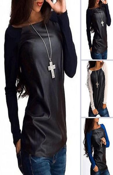 womens shirts scoop neck jumper leather casual baseball tee blouse outwear spring7381404, White
womens shirts scoop neck jumper leather casual baseball tee blouse outwear spring7381404, White