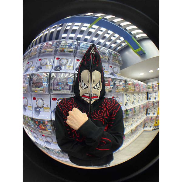 kakazy men's hooded sweater japanese style harajuku style comic full zipper fashion brand autumn and winter coat, Black
kakazy men's hooded sweater japanese style harajuku style comic full zipper fashion brand autumn and winter coat, Black