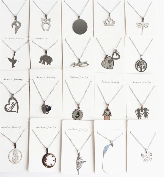 fashion lucky charm stainless steel pendant necklaces jewelry for women girls heart love tree of life owl bird mix style silver pl2328642
fashion lucky charm stainless steel pendant necklaces jewelry for women girls heart love tree of life owl bird mix style silver pl2328642