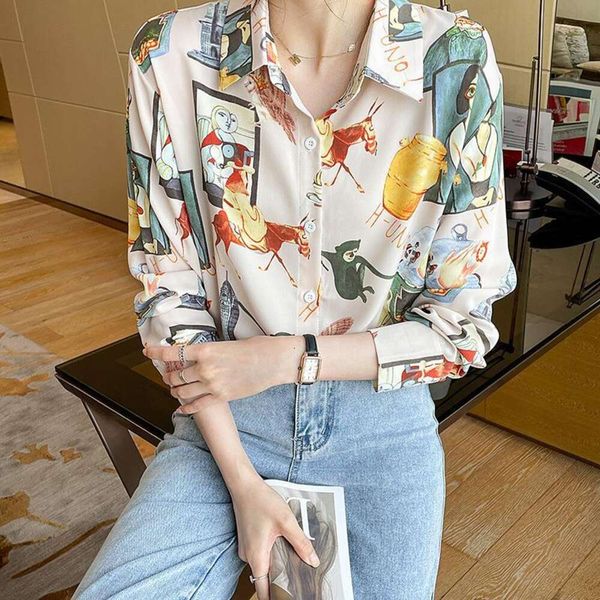 spring korean womens blouses version of the large size fat mm chiffon printed shirt loose long sleeved, White
spring korean womens blouses version of the large size fat mm chiffon printed shirt loose long sleeved, White