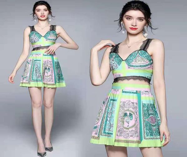 summer elegant women two piece dresses floral printing braces pleated skirt fashion style2053782, White
summer elegant women two piece dresses floral printing braces pleated skirt fashion style2053782, White