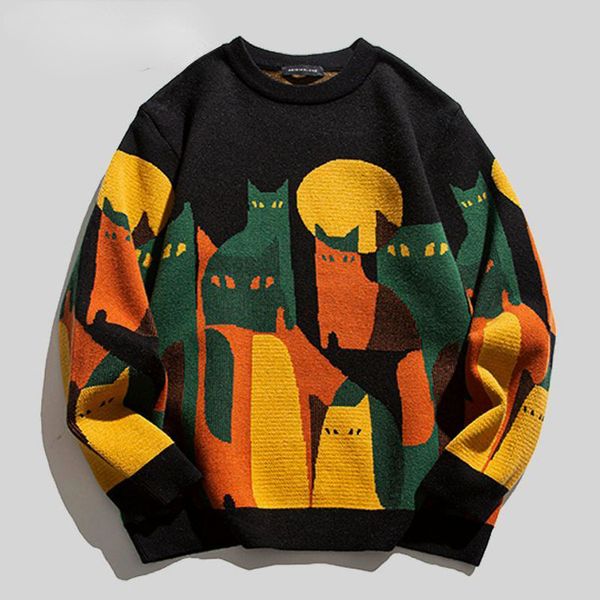 men's sweaters mens women pull knitted sweater with cats sweatshirts y2k clothes pullover long sleeve winter jumper knit fleece sweater, White;black
men's sweaters mens women pull knitted sweater with cats sweatshirts y2k clothes pullover long sleeve winter jumper knit fleece sweater, White;black
