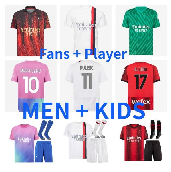 23 24 maglia ac milans soccer jerseys kids kit 2023 2024 home away third 3rd football shirt calcio maillot fans player version giroud brahim, Black;yellow
23 24 maglia ac milans soccer jerseys kids kit 2023 2024 home away third 3rd football shirt calcio maillot fans player version giroud brahim, Black;yellow