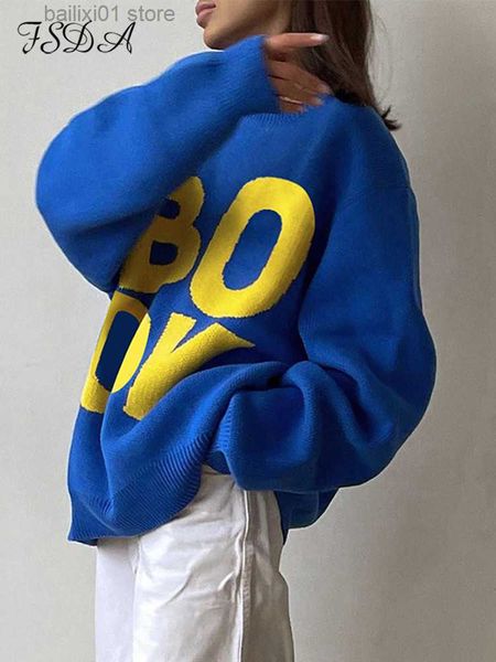women's sweaters fsda 2022 letter knitted oversized sweater women o neck autumn winter long sleeve blue casual pullover loose basic t23, White;black
women's sweaters fsda 2022 letter knitted oversized sweater women o neck autumn winter long sleeve blue casual pullover loose basic t23, White;black