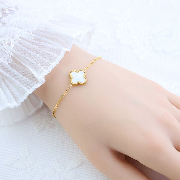 elegant designers clover charm bracelet gold silver plated stainless steel wedding jewelry for women, Golden;silver
elegant designers clover charm bracelet gold silver plated stainless steel wedding jewelry for women, Golden;silver