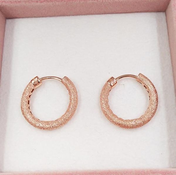 matte brilliance hoop earrings authentic 925 sterling silver studs p rose fits european p style jewelry andy jewel 2879573653, Golden;silver
