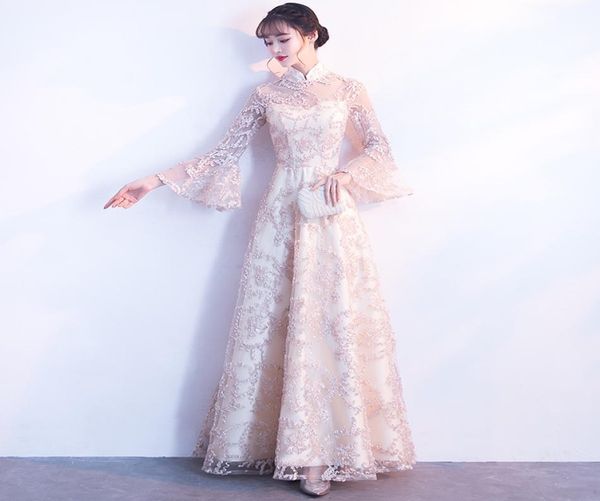 ethnic clothing champagne bell sleeve oriental style dresses chinese bride vintage traditional wedding cheongsam dress long qipao 7642078, Red
ethnic clothing champagne bell sleeve oriental style dresses chinese bride vintage traditional wedding cheongsam dress long qipao 7642078, Red