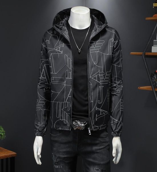 2022 spring and autumn new striped print hooded jacket men039s trend casual slim coat versatile fashion 736111, Black;brown
2022 spring and autumn new striped print hooded jacket men039s trend casual slim coat versatile fashion 736111, Black;brown