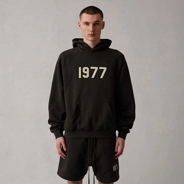 ess hoodie flocked 1977 high street loose hoodie fearofgold double line essentials fashion brand men's and women's wear, Black
ess hoodie flocked 1977 high street loose hoodie fearofgold double line essentials fashion brand men's and women's wear, Black