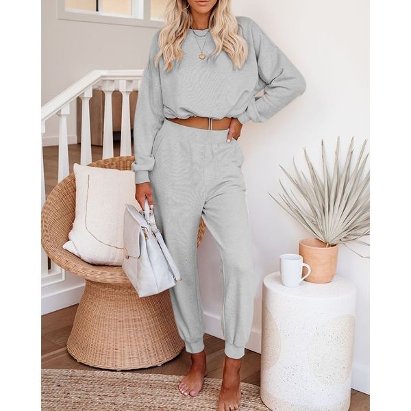 womens two piece pants 2 outfits long sleeve drawstring crop and high waist pocketed joggers casual sweatsuits set 230817, White
womens two piece pants 2 outfits long sleeve drawstring crop and high waist pocketed joggers casual sweatsuits set 230817, White