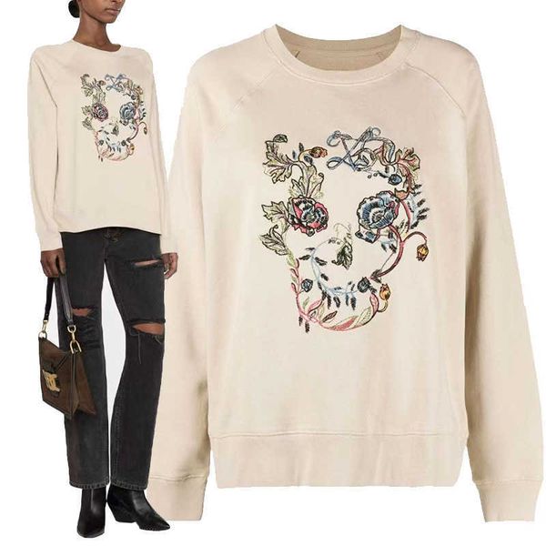 zadig voltaire women's sweatshirt 23designer hoodie zv skull colored gold and silver thread embroidery brushed fleece women's roun, Black
zadig voltaire women's sweatshirt 23designer hoodie zv skull colored gold and silver thread embroidery brushed fleece women's roun, Black