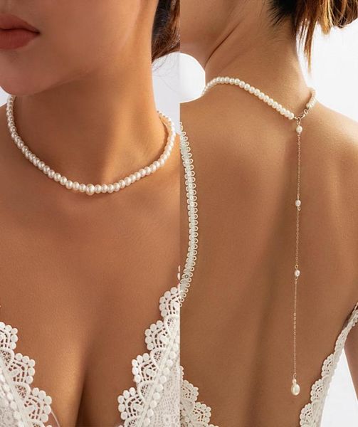 s2998 fashion jewelry beach bride back body chain ornaments choker necklace faux pearls beaded chain tassel necklaces5262376, Silver
s2998 fashion jewelry beach bride back body chain ornaments choker necklace faux pearls beaded chain tassel necklaces5262376, Silver