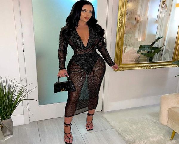casual dresses see through sheer mesh party dress for women club wear vneck long sleeve bodycon nightclub black midi elegant6508008, Black;gray
casual dresses see through sheer mesh party dress for women club wear vneck long sleeve bodycon nightclub black midi elegant6508008, Black;gray
