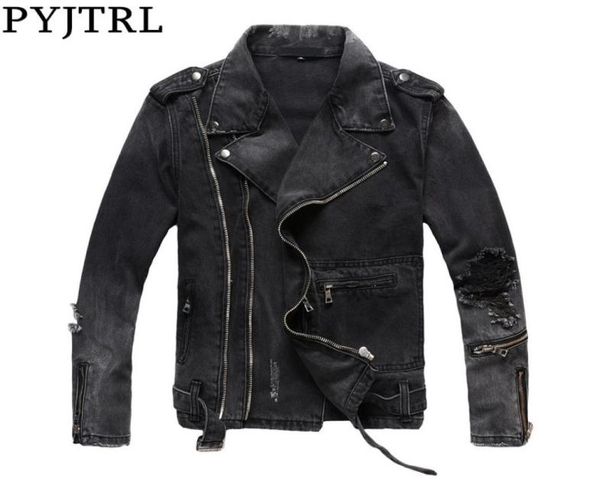 pyjtrl new mens autumn winter thick vintage holes ripped distressed coat black denim jacket for motorcycle zippers outwear 2011239950190, Black;brown
pyjtrl new mens autumn winter thick vintage holes ripped distressed coat black denim jacket for motorcycle zippers outwear 2011239950190, Black;brown