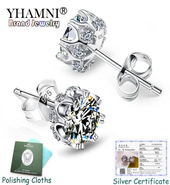 have certificate yhamni 100 solid 925 silver stud earrings 7mm zirconia stone wedding fine earrings for women se0059833130, Golden;silver
have certificate yhamni 100 solid 925 silver stud earrings 7mm zirconia stone wedding fine earrings for women se0059833130, Golden;silver
