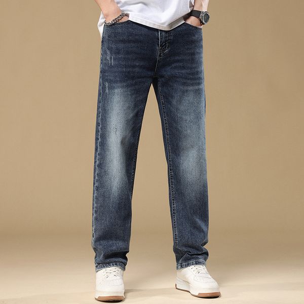 new loose and versatile straight leg pants for men washed and printed simple casual pants denim pants, Blue
new loose and versatile straight leg pants for men washed and printed simple casual pants denim pants, Blue