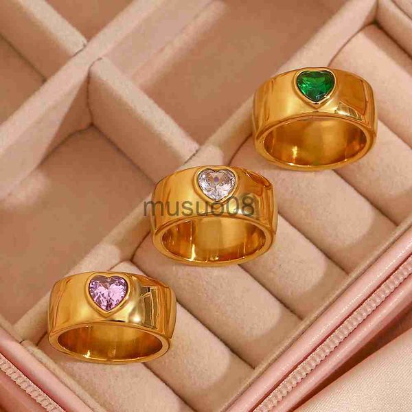 band rings gold plated manual polishing shiny heart shape green pink crystal zircon gem stainless steel rings for female party ring jewelry, Silver
band rings gold plated manual polishing shiny heart shape green pink crystal zircon gem stainless steel rings for female party ring jewelry, Silver