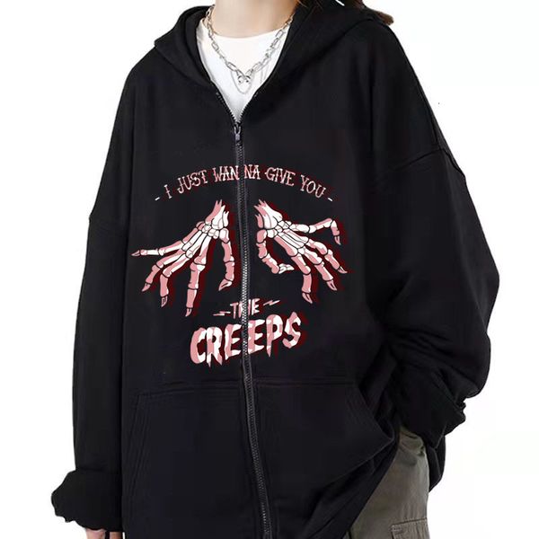 men's hoodies sweatshirts zip up hoodie women men gothic punk y2k autumn winter oversize hoody jackets streetwear letter printed long s, Black
men's hoodies sweatshirts zip up hoodie women men gothic punk y2k autumn winter oversize hoody jackets streetwear letter printed long s, Black