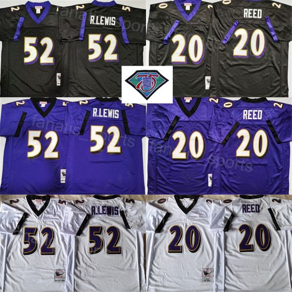2004 2006 vintage football 52 ray lewis retro jersey 20 ed reed uniform 75th anniversary black purple white team for sport fans breathable p
2004 2006 vintage football 52 ray lewis retro jersey 20 ed reed uniform 75th anniversary black purple white team for sport fans breathable p