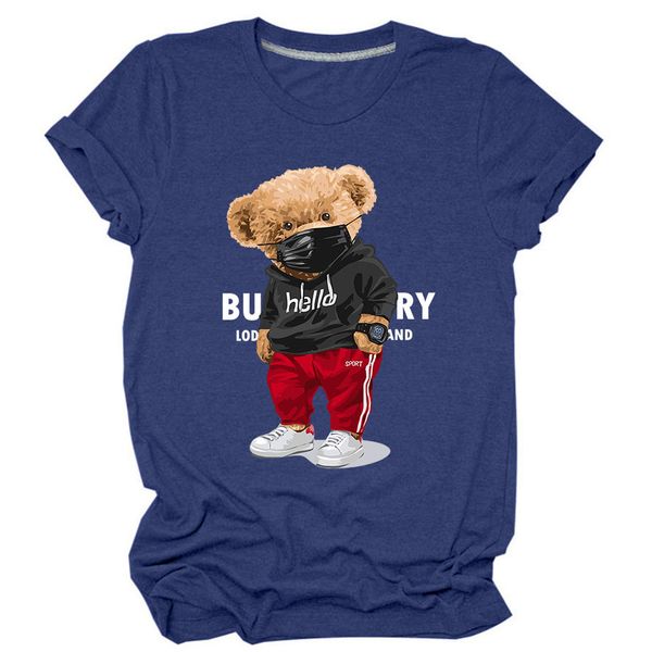 designer face mask bear print short-sleeved t-shirt letter pullover shirts for women pure cotton loose, White
designer face mask bear print short-sleeved t-shirt letter pullover shirts for women pure cotton loose, White