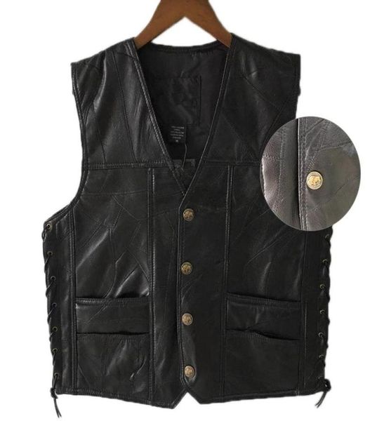 men039s vests mens side laces adjustable black leather motorcycle vest biker soft sheepskin3285949, Black;white
men039s vests mens side laces adjustable black leather motorcycle vest biker soft sheepskin3285949, Black;white
