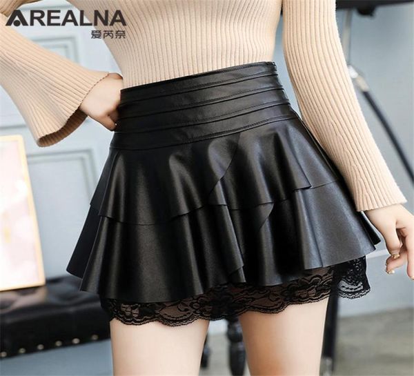 womens ruffles high waist skirt autumn female party black pu leather short skirts lace patchwork mini tutu skirts plus size y2843051
womens ruffles high waist skirt autumn female party black pu leather short skirts lace patchwork mini tutu skirts plus size y2843051
