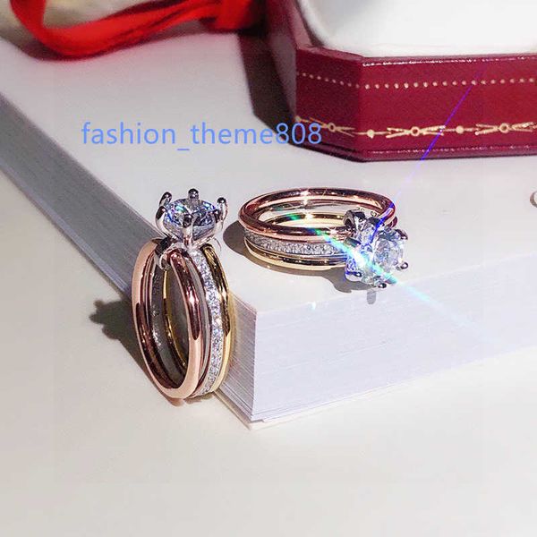 luxurys designer ring tri-color three ring unique design european and american women's fashion very cool, Silver
luxurys designer ring tri-color three ring unique design european and american women's fashion very cool, Silver