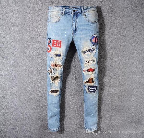 22 designs brand miri jeans clothing designer pants off road panther black soldier mens slim denim straight biker hole hip hop jea7519612, Blue
22 designs brand miri jeans clothing designer pants off road panther black soldier mens slim denim straight biker hole hip hop jea7519612, Blue