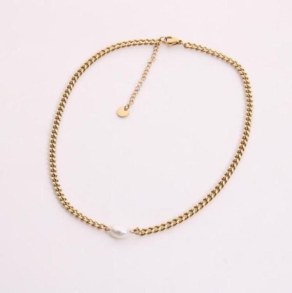 chokers 316l stainless steel gold plated link chain pearl choker necklace cuban curb for women gril trendy jewelry gift2382526, Golden;silver
chokers 316l stainless steel gold plated link chain pearl choker necklace cuban curb for women gril trendy jewelry gift2382526, Golden;silver