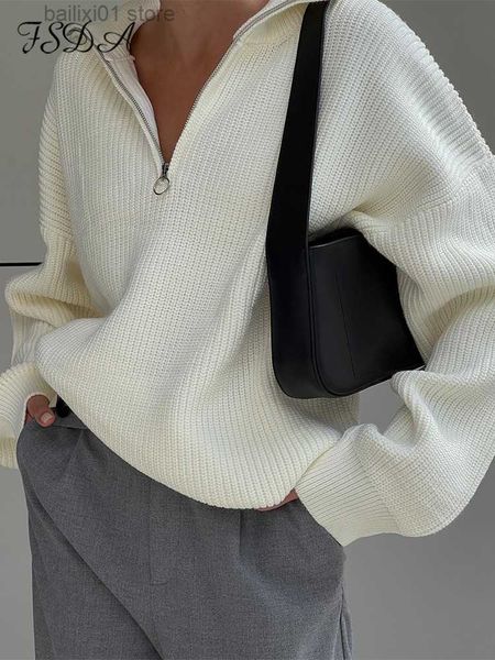 women's sweaters fsda v neck oversized pullover knitted long sleeve gray y2k autumn winter loose casual sweater women 2022 zip up t2308, White;black
women's sweaters fsda v neck oversized pullover knitted long sleeve gray y2k autumn winter loose casual sweater women 2022 zip up t2308, White;black