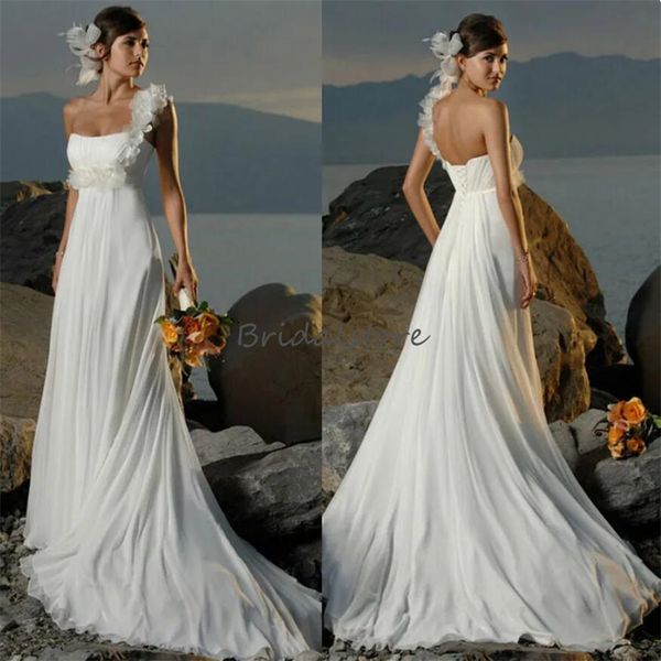 one shoulder beach wedding dress with florals elegant white chiffon boho country civil bride dress corset simple pregnant vestidos de novia
one shoulder beach wedding dress with florals elegant white chiffon boho country civil bride dress corset simple pregnant vestidos de novia