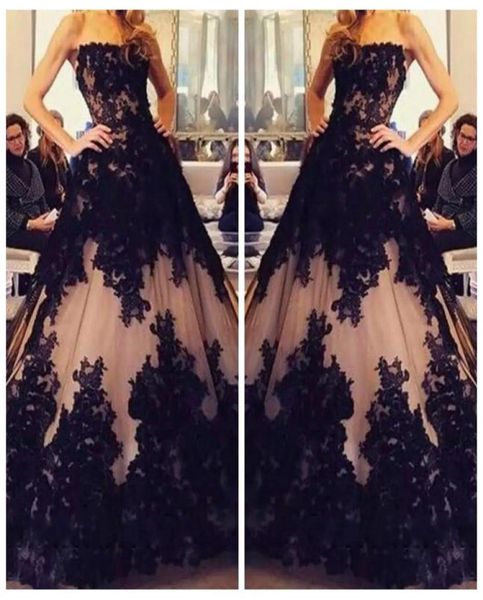 2019 strapless black lace appliques aline prom dresses modest lace up back long vestidos de soiree customized evening party gowns8526372
2019 strapless black lace appliques aline prom dresses modest lace up back long vestidos de soiree customized evening party gowns8526372
