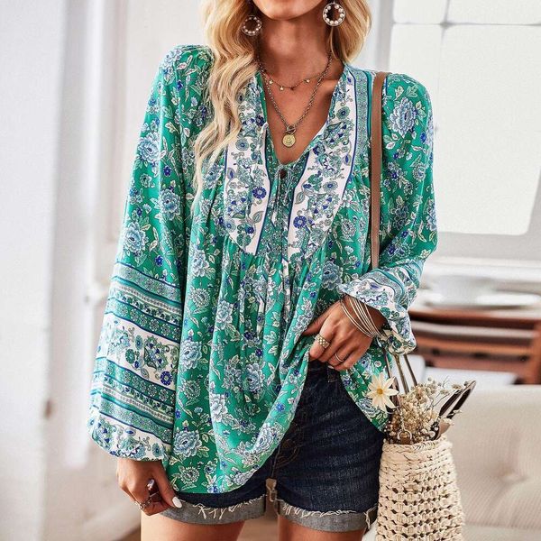 design printed long sleeved shirt for women autumn temperament commoner top, White
design printed long sleeved shirt for women autumn temperament commoner top, White