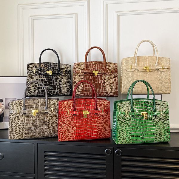 Fashionable shoulder bags 6 colors this year popular large wear resistant leather tote bag classic embossed crocodile handbag elegant gold buckle handbags, Beige
Fashionable shoulder bags 6 colors this year popular large wear resistant leather tote bag classic embossed crocodile handbag elegant gold buckle handbags, Beige