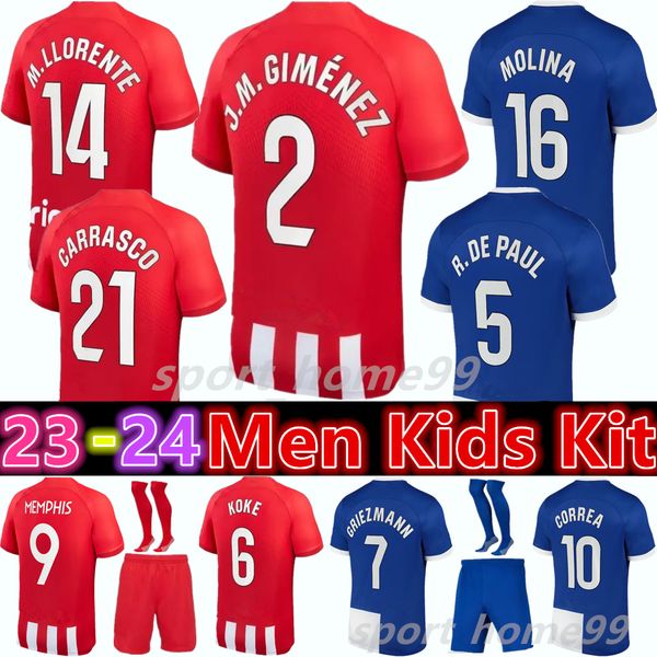 new 23 24 atletico madrids joao felix soccer jerseys r. de paul griezmann 2023 2024 carrasco home away football shirt m.llorente morata men, Black
new 23 24 atletico madrids joao felix soccer jerseys r. de paul griezmann 2023 2024 carrasco home away football shirt m.llorente morata men, Black