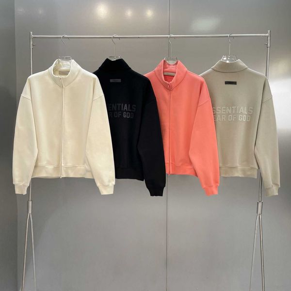 ess hoodie fw22 autumn and winter new double thread essentials chest flocking loose stand collar zipper cardigan sweater coat, Black
ess hoodie fw22 autumn and winter new double thread essentials chest flocking loose stand collar zipper cardigan sweater coat, Black